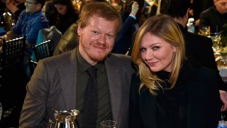 In this Feb. 25, 2017, file photo, actors Jesse Plemons (L) and Kirsten Dunst attend the 2017 Film Independent Spirit Awards at the Santa Monica Pier in Santa Monica, California.