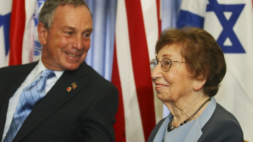 010209 Michael Bloomberg and mother Charlotte