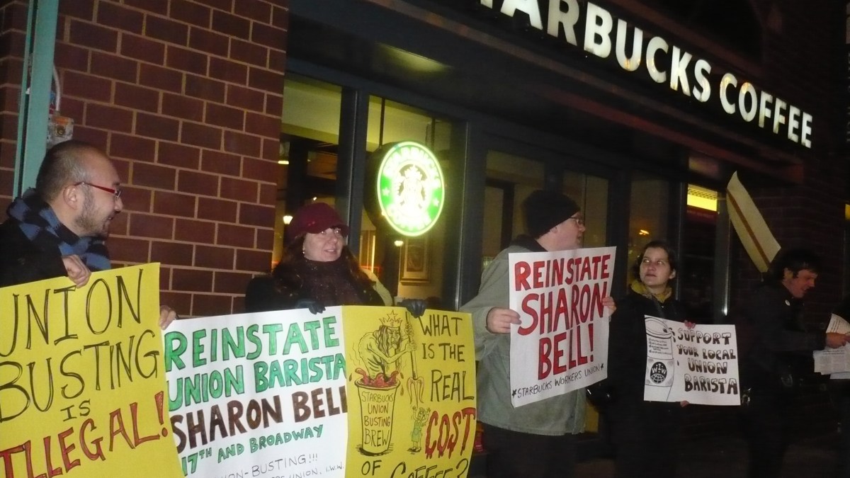 Protesters Charge Starbucks with UnionBusting NBC New York