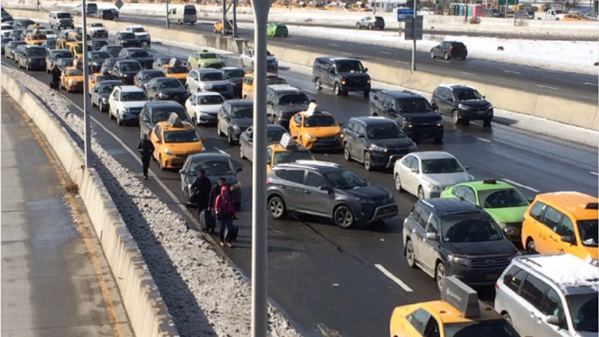 Rush Hour Traffic on the Grand Central Parkway in New York City