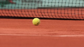 In this May 29, 2008, file photo, a ball is pictured at the French Tennis Open, at Roland Garros, in Paris.