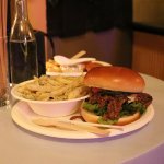 lamb burger with beer