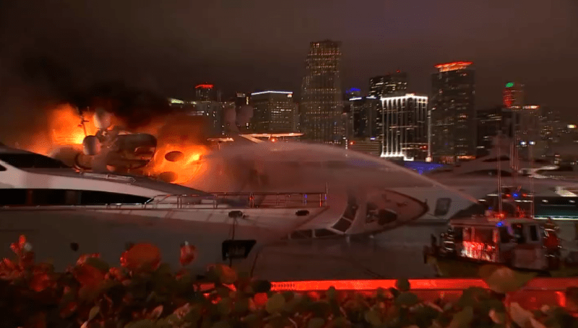 Flames Engulf Singer Marc Anthony S Yacht In Miami Nbc
