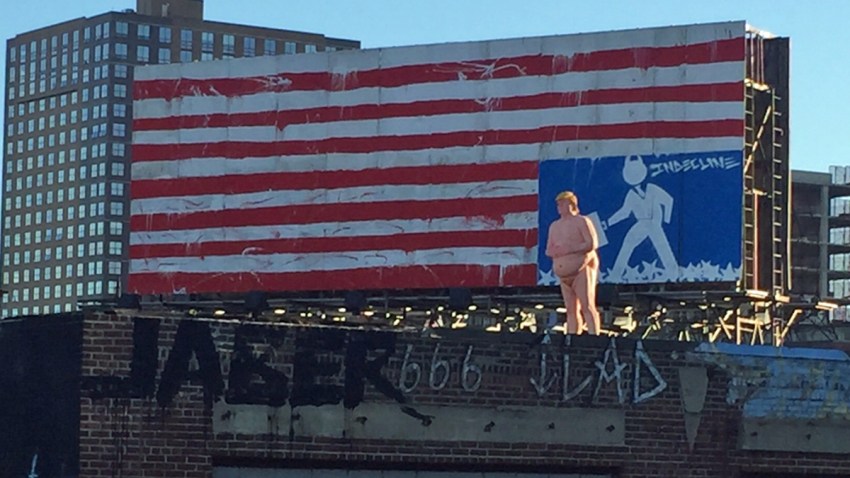 naked trump statue holland