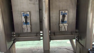 File photo of New York City public pay phones