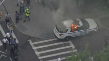 nypd vehicle on fire