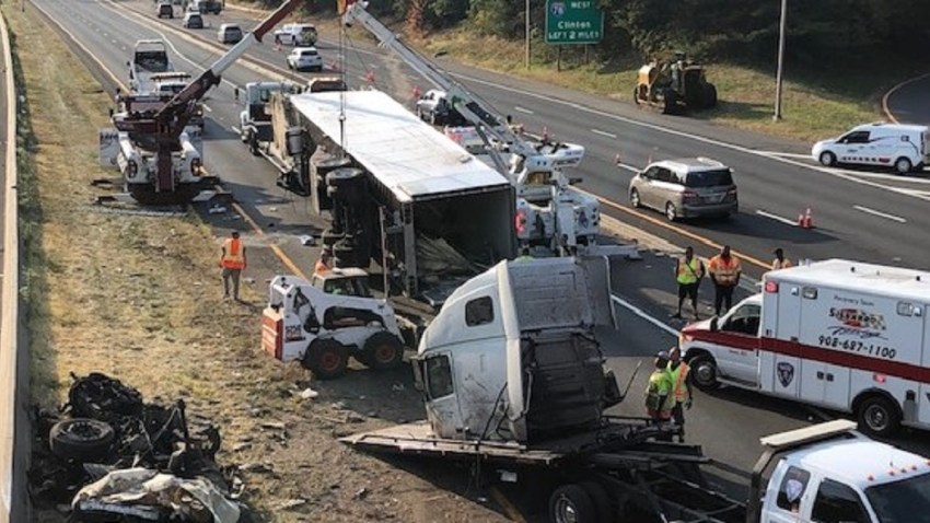 Overturned Tractor Trailer Disrupts Traffic On Nj Highway Nbc New York 2205