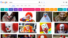 scary clown google search