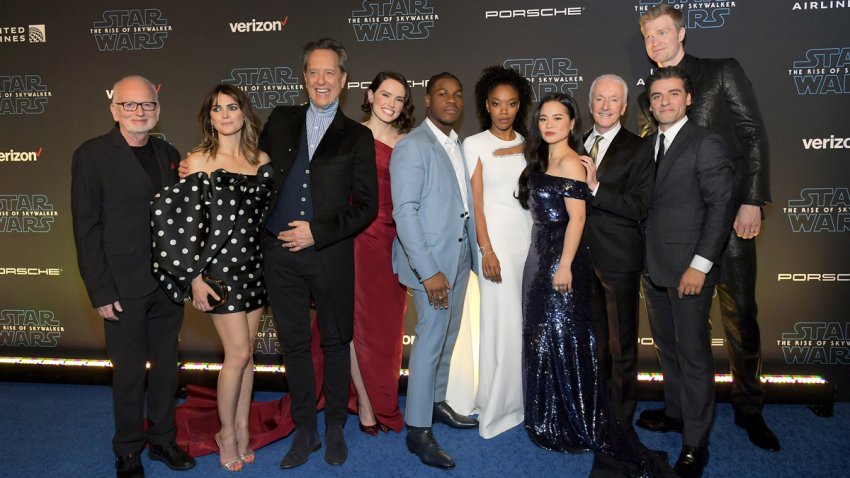 Ian McDiarmid, Keri Russell, Richard E. Grant, Daisy Ridley, John Boyega, Naomi Ackie, Kelly Marie Tran, Anthony Daniels, Joonas Suotamo, and Oscar Isaac arrive for the World Premiere of “Star Wars: The Rise of Skywalker”, the highly anticipated conclusion of the Skywalker saga on December 16, 2019 in Hollywood, California.