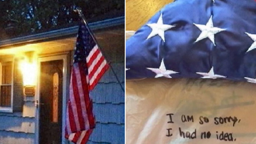 stolen 9-11 flag returned