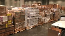 Image of PPE supplies allegedly hoarded by Brooklyn man and sold to a New Jersey doctor. 