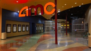 Empty AMC movie theater interior