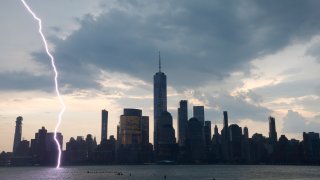 Lightning Strike in water of NYC