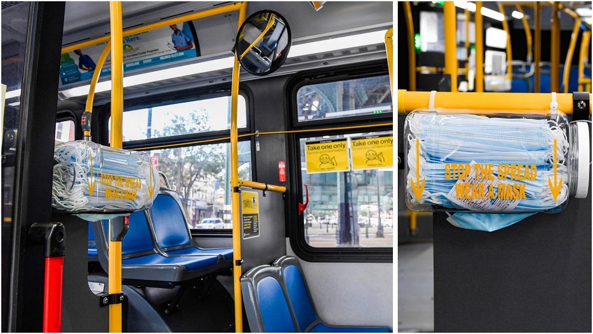 MTA Converts Plastic Containers Into Mask Dispensers for Bus ...