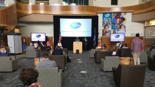 Pfizer news conference on plans for COVId 19 vaccine