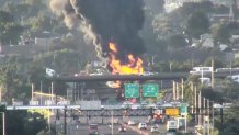 Tanker fire New Jersey turnpike