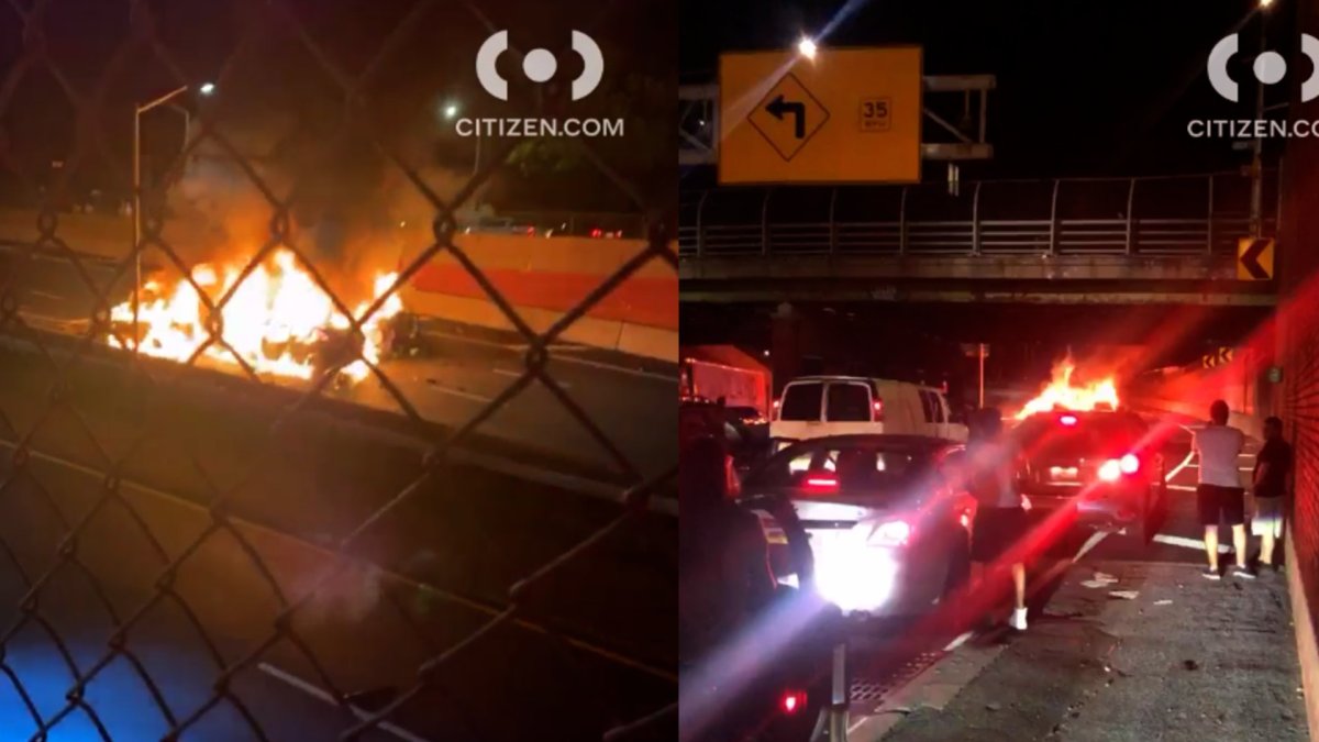 BMW Goes Airborne After High-Speed NYC Highway Wreck; 2 Die as 4 Cars ...