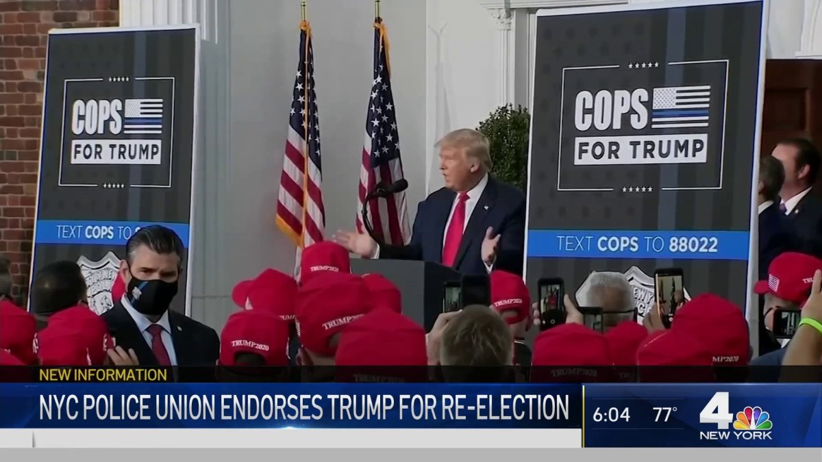 NYC Police Union Endorses President Trump for ReElection NBC New York