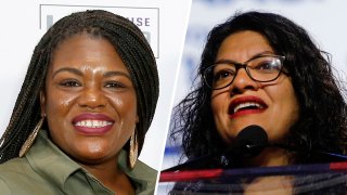 Cori Bush (left) and Rashida Tlaib (right).