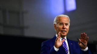 Presumptive Democratic presidential nominee former Vice President Joe Biden delivers a speech at the William Hicks Anderson Community Center, on July 28, 2020 in Wilmington, Delaware.