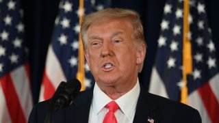 President Trump speaks during a news conference in New Jersey