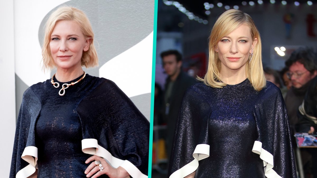 Cate Blanchett turns heads in quirky blue dress as she promotes Carol in LA