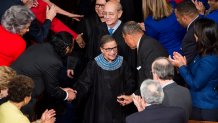 UNITED STATES - JANUARY 20: Supreme Court Justice Ruth Bader Ginsburg arrives for President Barack Obama's State of the Union address in the Capitol on Tuesday, Jan. 20, 2015. (Photo By Bill Clark/CQ Roll Call)