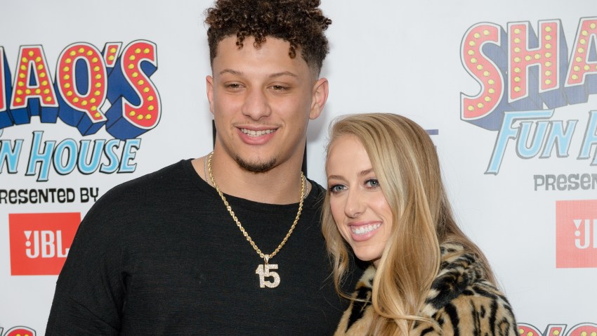 In this Feb. 1, 2019, file photo, Patrick Mahomes and Brittany Matthews attend Shaq's Fun House at Live! At The Battery in Atlanta, Georgia.