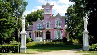 The Victorian Mansion known as The Pink House in Allegany New York