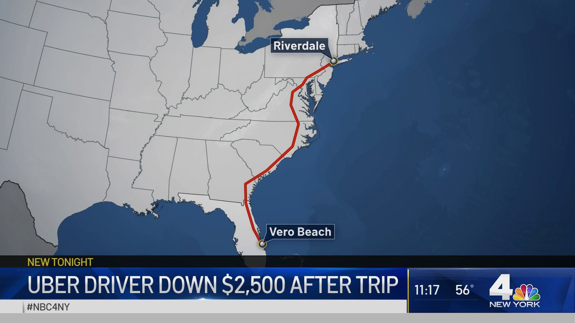Driver Says Uber Refused to Pay for 18Hour Trip Down East Coast NBC New York