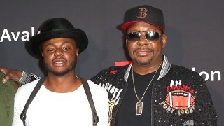 Landon Brown, Bobby Brown Jr., and Bobby Brown arrive at the premiere screening of "The Bobby Brown Story"