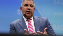 David Bossie, president of Citizens United, speaks during the Skybridge Alternatives (SALT) conference in Las Vegas, Nevada, U.S., on Thursday, May 9, 2019.