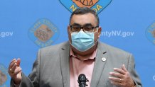 Clark County Registrar of Voters Joe Gloria discusses ballot counting at a news conference at the Clark County Election Department on November 5, 2020 in North Las Vegas, Nevada. Donald Trump and Joe Biden remain in a tight race in the battleground state, which is still too close to call after Tuesday's election.