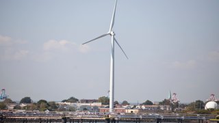 Wind turbine off coast