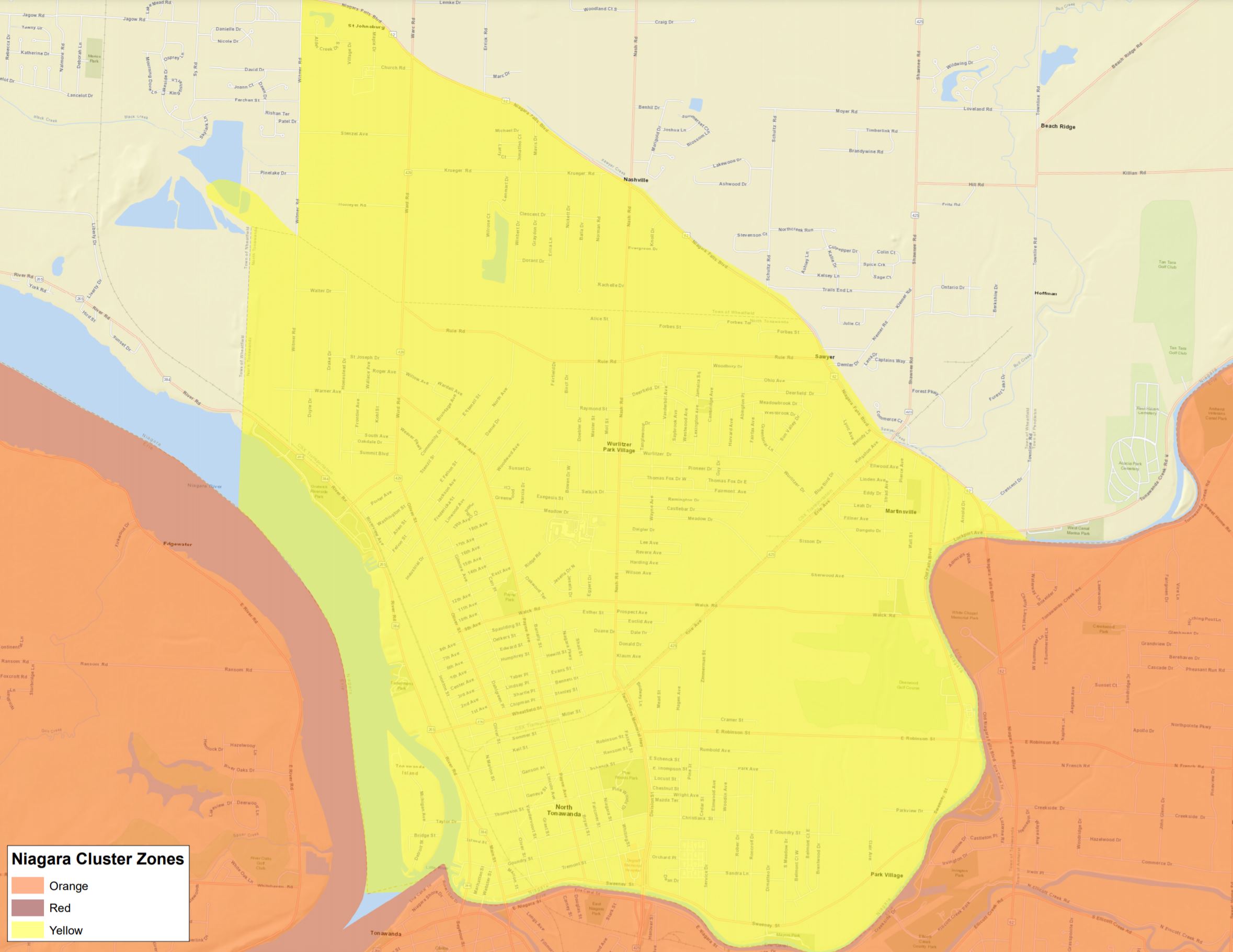 chemung county cluster map