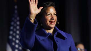 Former National Security Advisor Susan Rice arrives to speak at the J Street 2018 National Conference April 16, 2018 in Washington, DC.