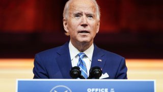 U.S. President-elect Joe Biden delivers a pre-Thanksgiving address at his transition headquarters in Wilmington, Delaware, November 25, 2020.