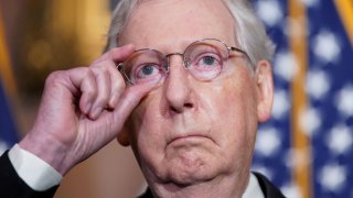 U.S. Senate Majority Leader Mitch McMcConnell (R-KY) speaks to reporters as Senate Republican leaders hold a news conference on Capitol Hill in Washington, December 1, 2020.