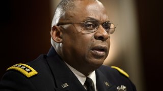 In this March 8, 2016, file photo, Army General Lloyd Austin III, commander of the US Central Command, speaks during a hearing of the Senate Armed Services Committee in Washington, D.C.