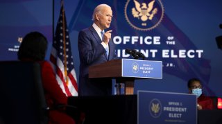 WILMINGTON, DELAWARE – DECEMBER 11: U.S. President-elect Joe Biden speaks during an event to announce new cabinet nominations at the Queen Theatre on December 11, 2020 in Wilmington, Delaware. President-elect Joe Biden is continuing to round out his domestic team with the announcement of his choices for cabinet secretaries of Veterans Affairs and Agriculture, and the heads of his domestic policy council and the U.S. Trade Representative.