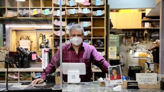 Hugo Ardaix, 65, has owned Eddie's Shoe Repair, a staple of Rockefeller Center, for more than 20 years. He has seen a 95 percent decline in revenue since the pandemic hit