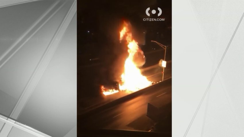 Fire Engulfs Truck on LIE After Propane Tanks Explosion