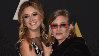 In this Nov. 14, 2015, file photo, actresses Carrie Fisher (L) and Billie Catherine Lourd attend the Academy of Motion Picture Arts and Sciences' 7th annual Governors Awards at The Ray Dolby Ballroom at Hollywood & Highland Center in Hollywood, California.