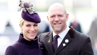 In this March 13, 2020, file photo, Zara Tindall and Mike Tindall attend the Cheltenham Festival 2020 in Cheltenham, England. The couple welcomed their third child over the weekend.