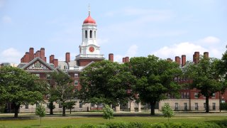 CAMBRIDGE, MASSACHUSETTS - JULY 08: A view of the campus of Harvard University on July 08, 2020 in Cambridge, Massachusetts. Harvard and Massachusetts Institute of Technology have sued the Trump administration for its decision to strip international college students of their visas if all of their courses are held online.