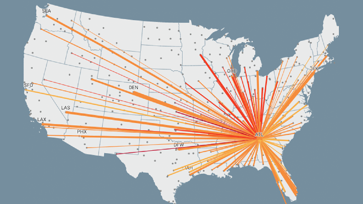 Southwest Interactive Flight Map Map: There Were More Than 100,000 Flights Over The Us Thanksgiving Week.  Many Flew To And From Covid-19 Hotspots – Nbc New York