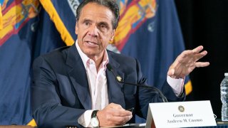 Governor Andrew Cuomo makes an announcement and holds media briefing on COVID-19 response at New Settlement Community Center, Bronx.