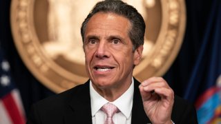 In this June 12, 2020, file photo, New York Gov. Andrew Cuomo speaks during the daily media briefing at the Office of the Governor of the State of New York in New York City.