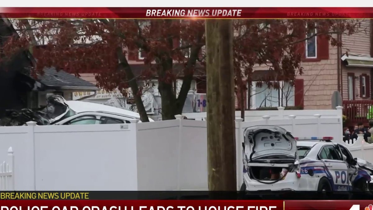 Police Car Crash Leads to House Fire on Long Island – NBC New York