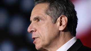 New York Gov. Andrew Cuomo delivers his State of the State address virtually from The War Room at the state Capitol, Monday, Jan. 11, 2021, in Albany, N.Y.